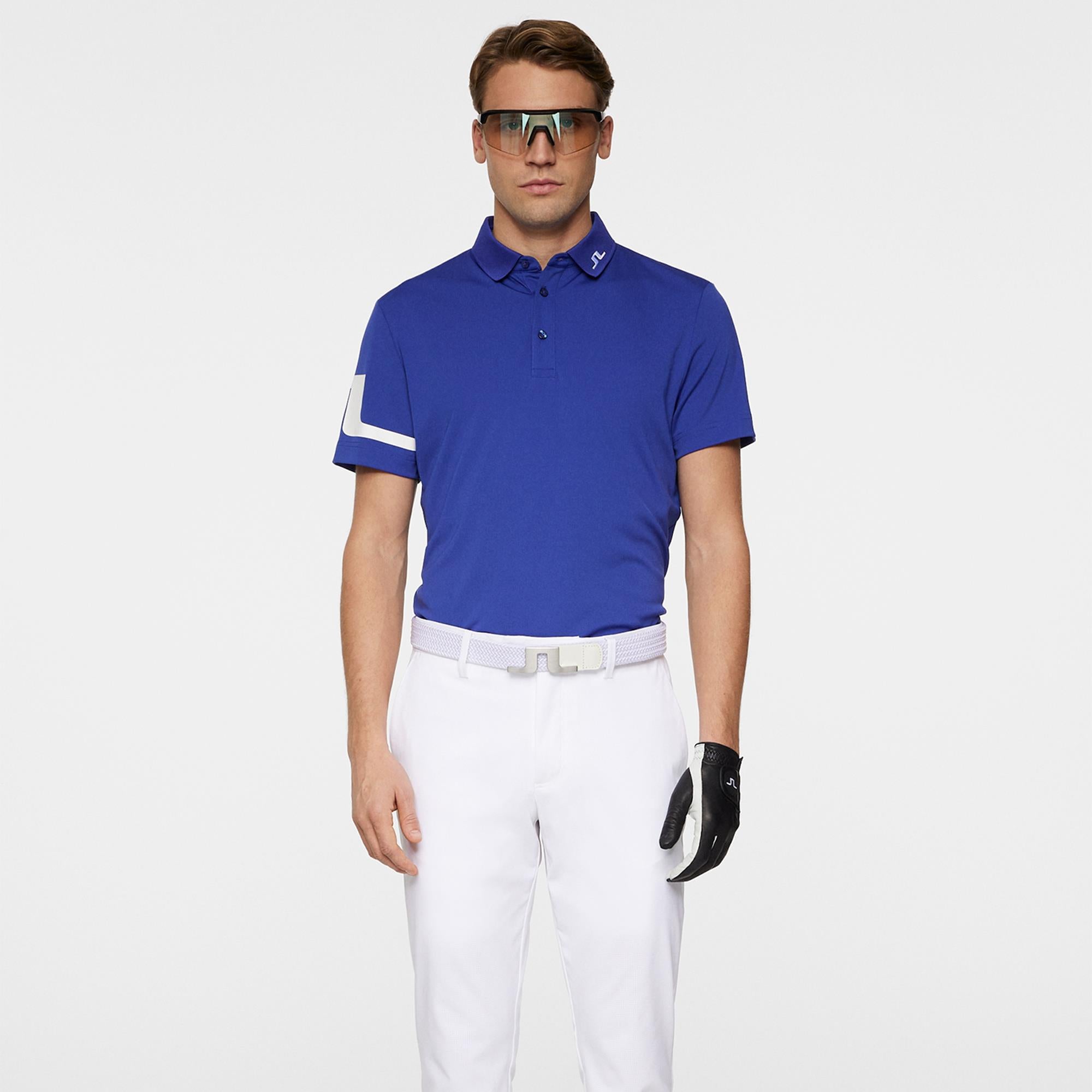J Lindeberg Heath Mens Golf Polo Shirt Clematis Blue